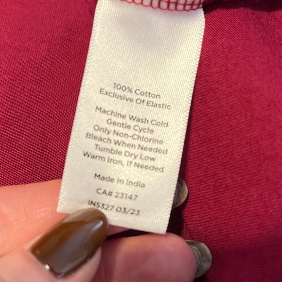 Talbots Cotton Red V-Neck Long Sleeve Ruffle Trim Knit Top Blouse Women's 3X‎ - Picture 4 of 6